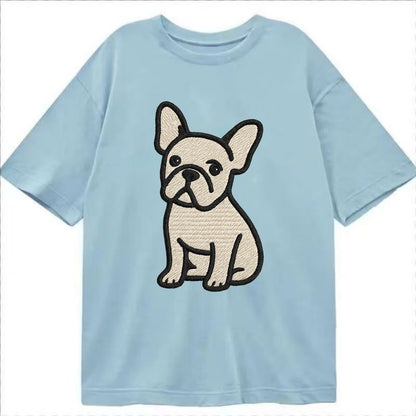 French Bulldog - Head tilt one ear up - Classic T-shirt - Light Blue