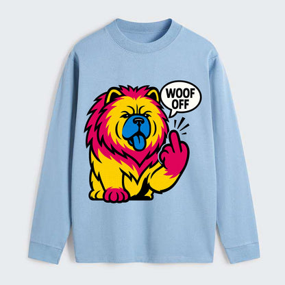 Chow Chow with lion mane and blue-black tongue, fluffy dignified paw up - Classic Long Sleeve Shirt - Light Blue