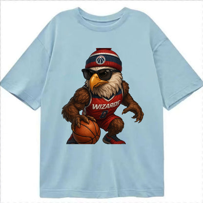 DC Eagle wearing Wizards red white and blue beanie with monument patch and - Classic T-shirt - Light Blue