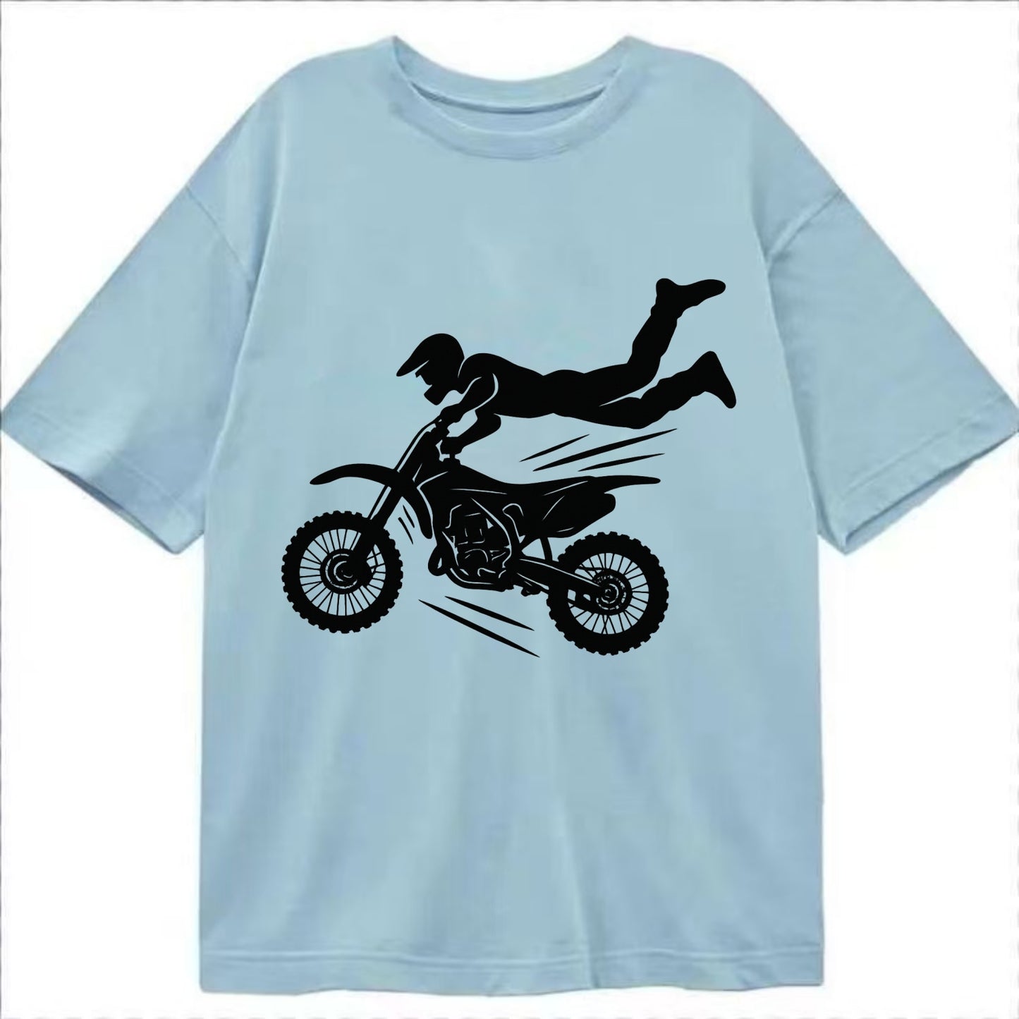 Motocross rider airborne trick - Classic T-shirt - Light Blue