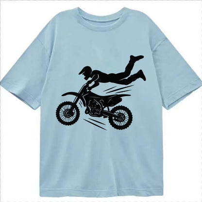 Motocross rider airborne trick - Classic T-shirt - Light Blue