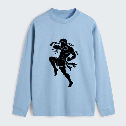 Thai Muay Thai fighter elbow strike - Classic Long Sleeve Shirt - Light Blue