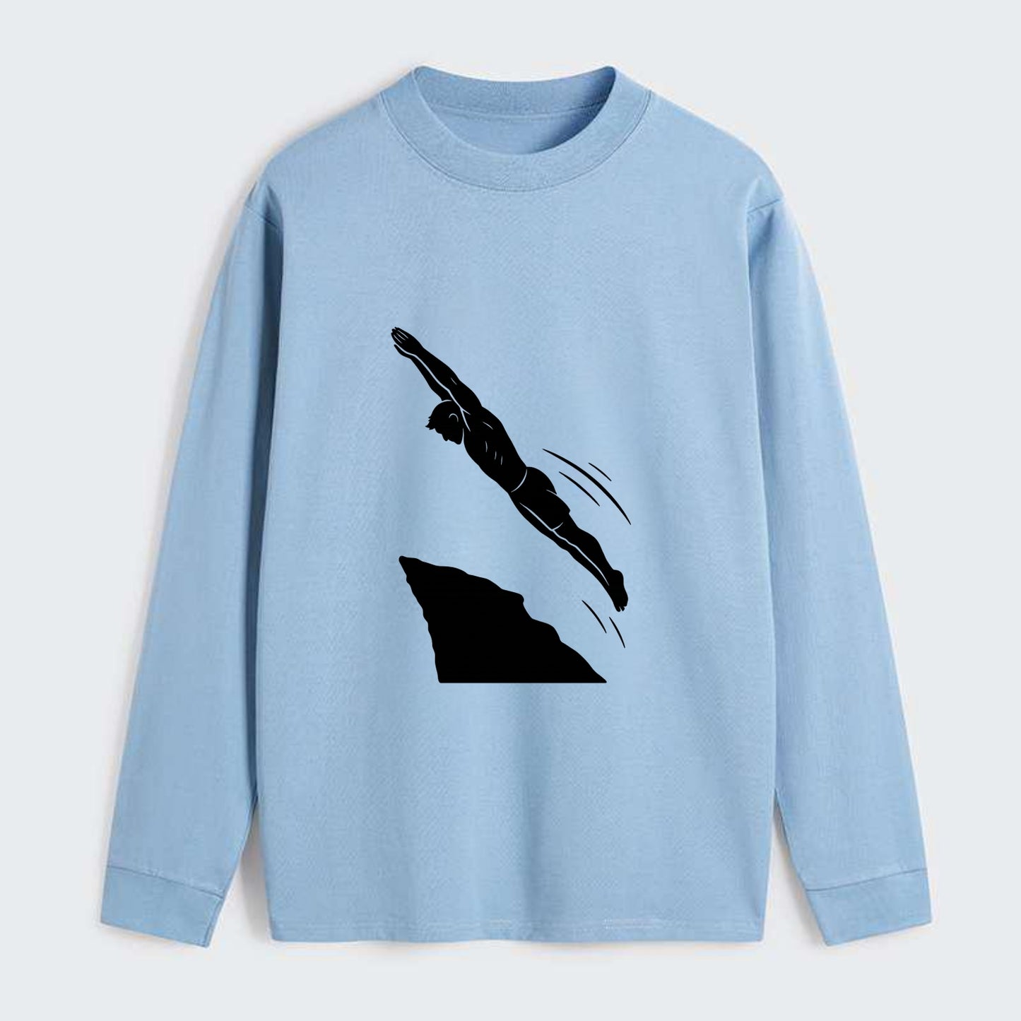Cliff diver perfect form - Classic Long Sleeve Shirt - Light Blue