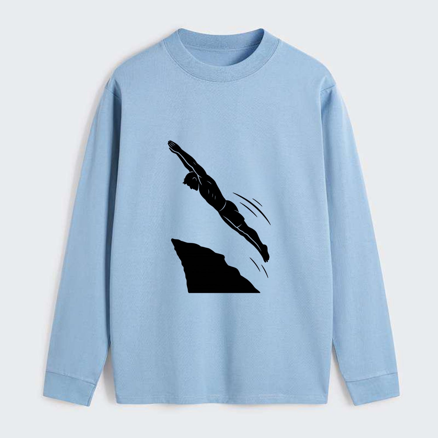 Cliff diver perfect form - Classic Long Sleeve Shirt - Light Blue