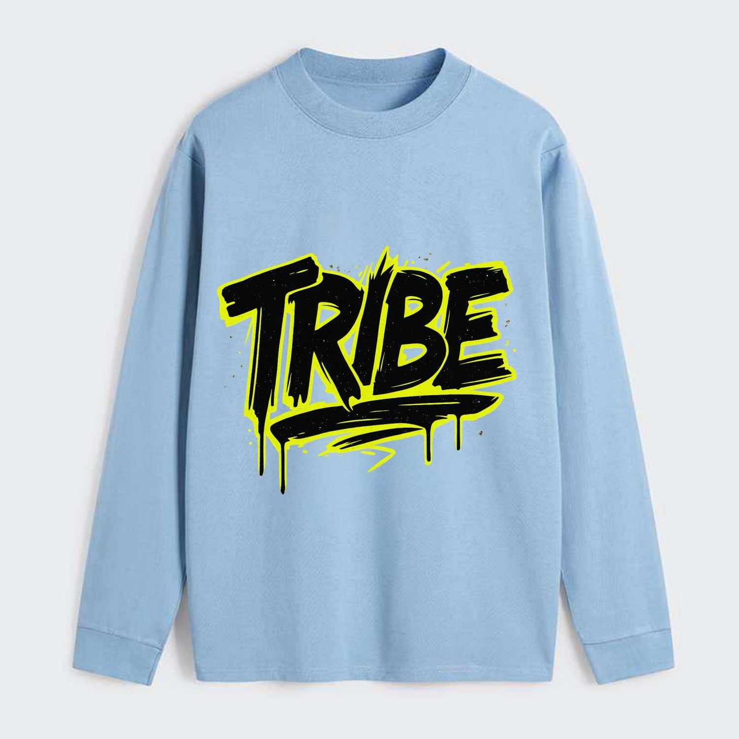 Bold typography design - "TRIBE" - your community, your group - Classic Long Sleeve Shirt - Light Blue