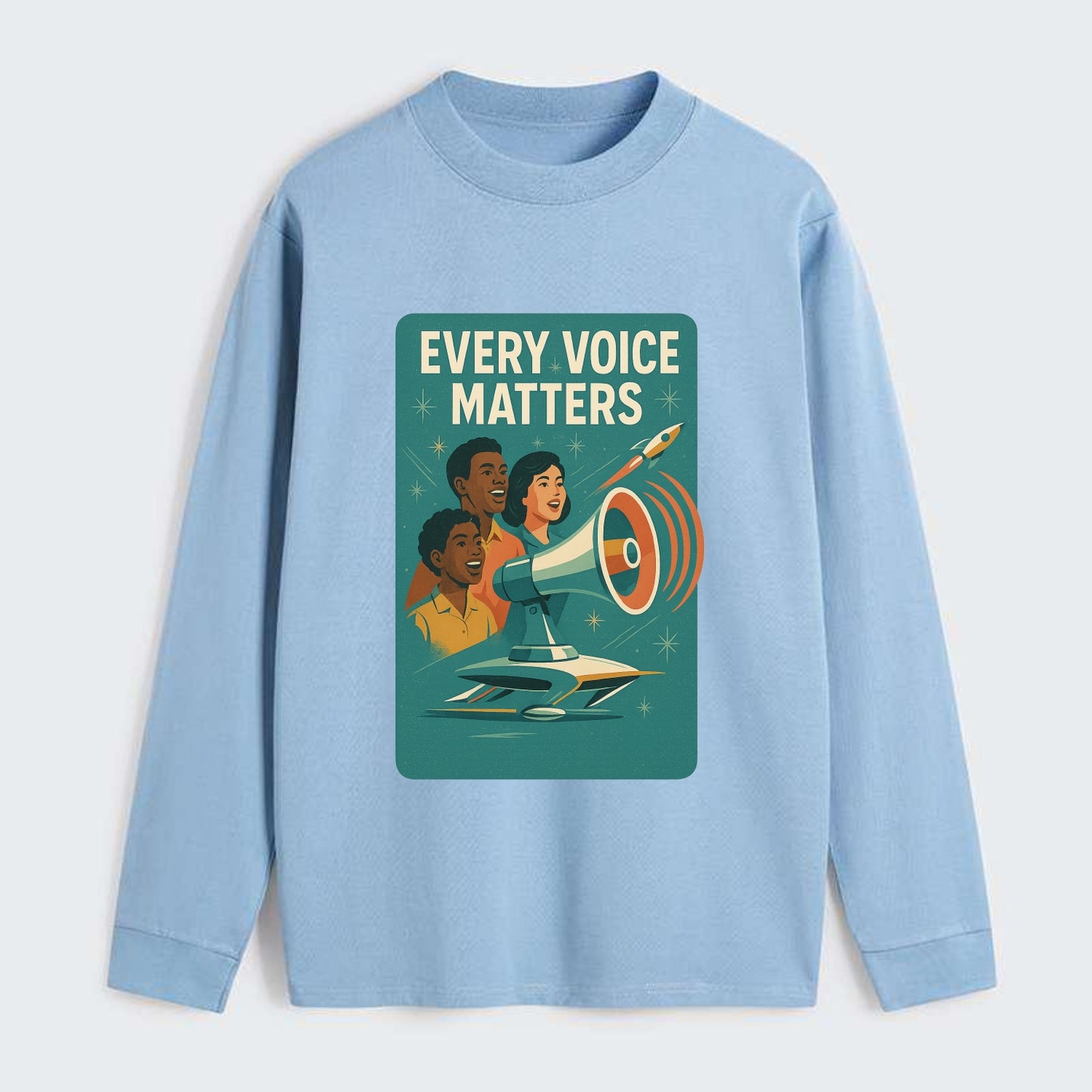 Diverse voices being heard and amplified - "Every Voice Matters" - - Classic Long Sleeve Shirt - Light Blue