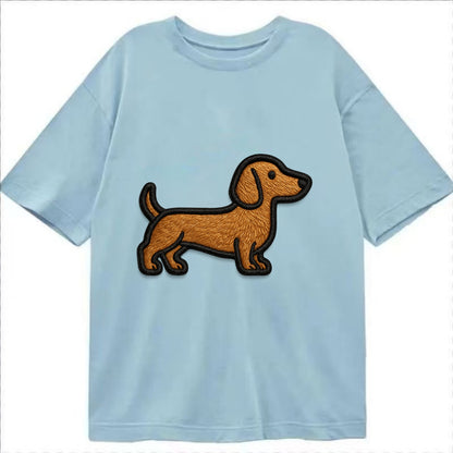 Dachshund - Modern elongated silhouette - Classic T-shirt - Light Blue
