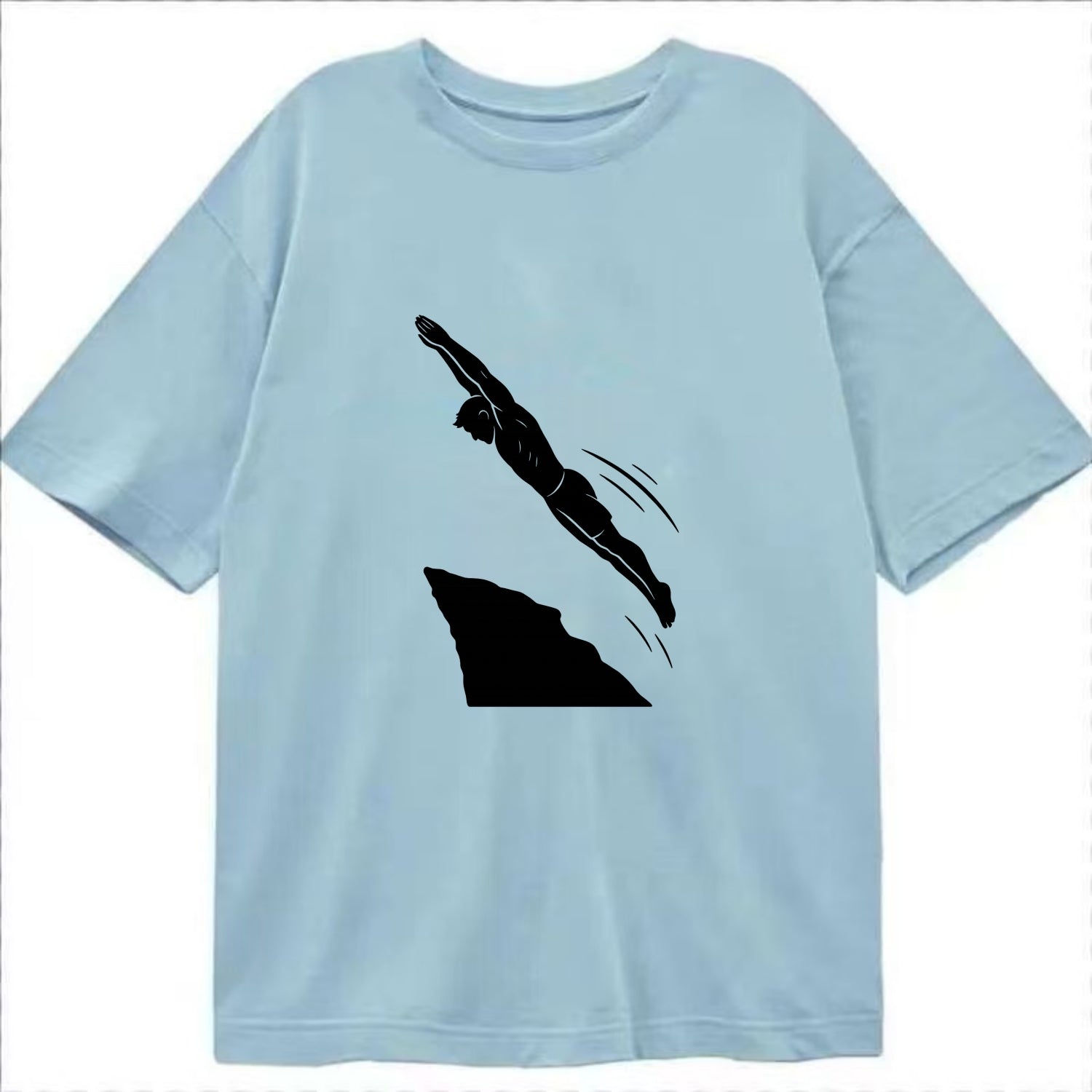 Cliff diver perfect form - Classic T-shirt - Light Blue