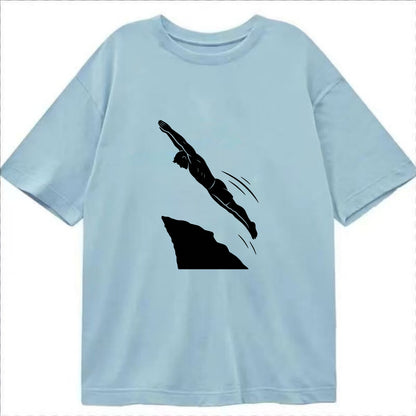 Cliff diver perfect form - Classic T-shirt - Light Blue