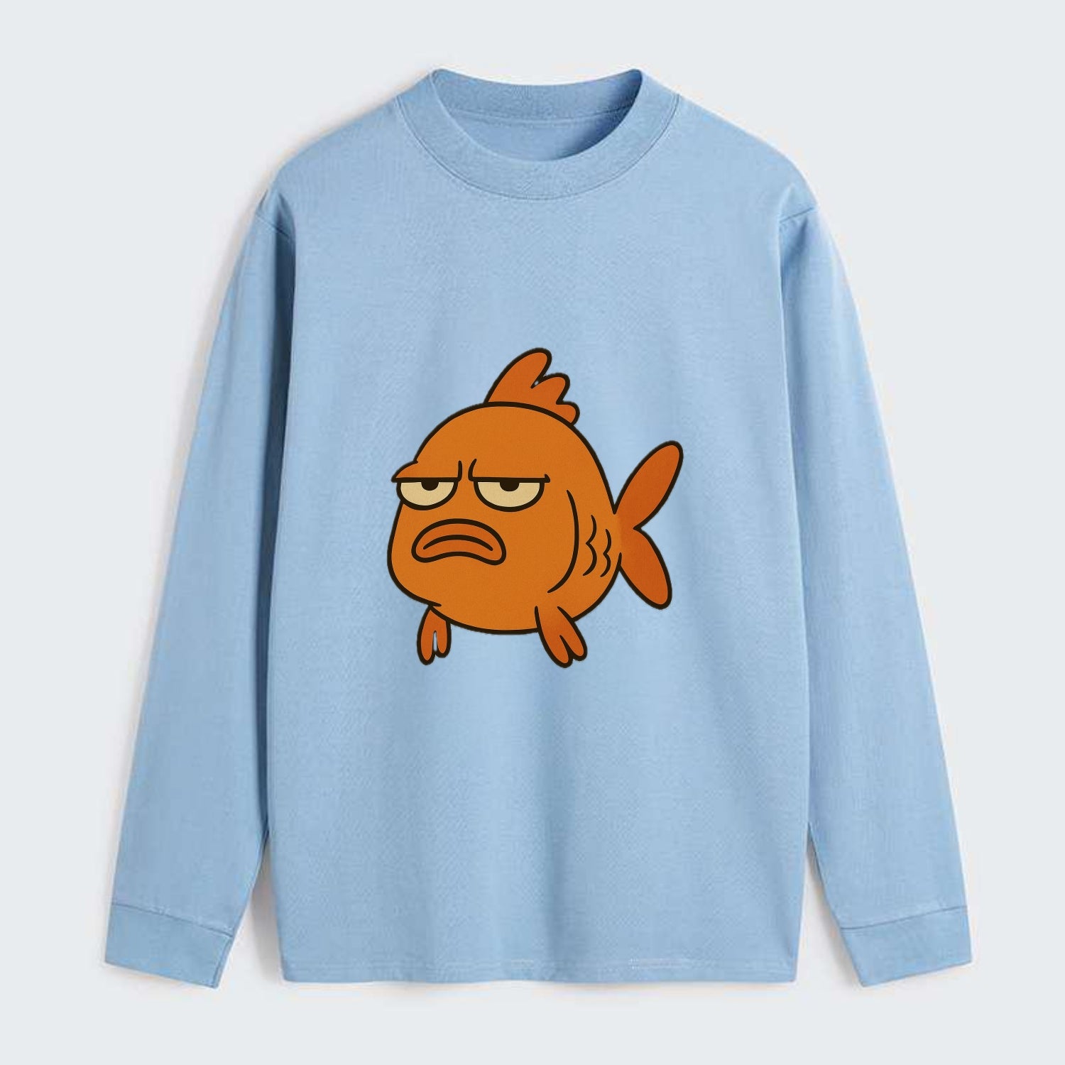 The Goldfish Judging Silently - Classic Long Sleeve Shirt - Light Blue