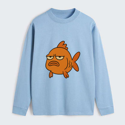 The Goldfish Judging Silently - Classic Long Sleeve Shirt - Light Blue