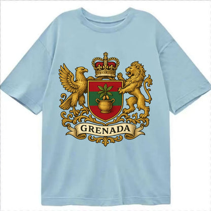 Grenada Heritage Badge  - Classic T-shirt - Light Blue