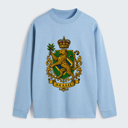 Brazil Jaguar Emblem  - Classic Long Sleeve Shirt - Light Blue