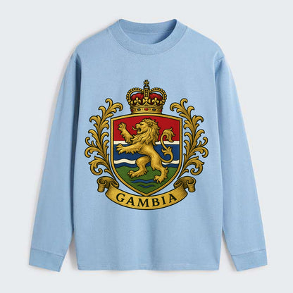 Gambia Heritage Badge  - Classic Long Sleeve Shirt - Light Blue