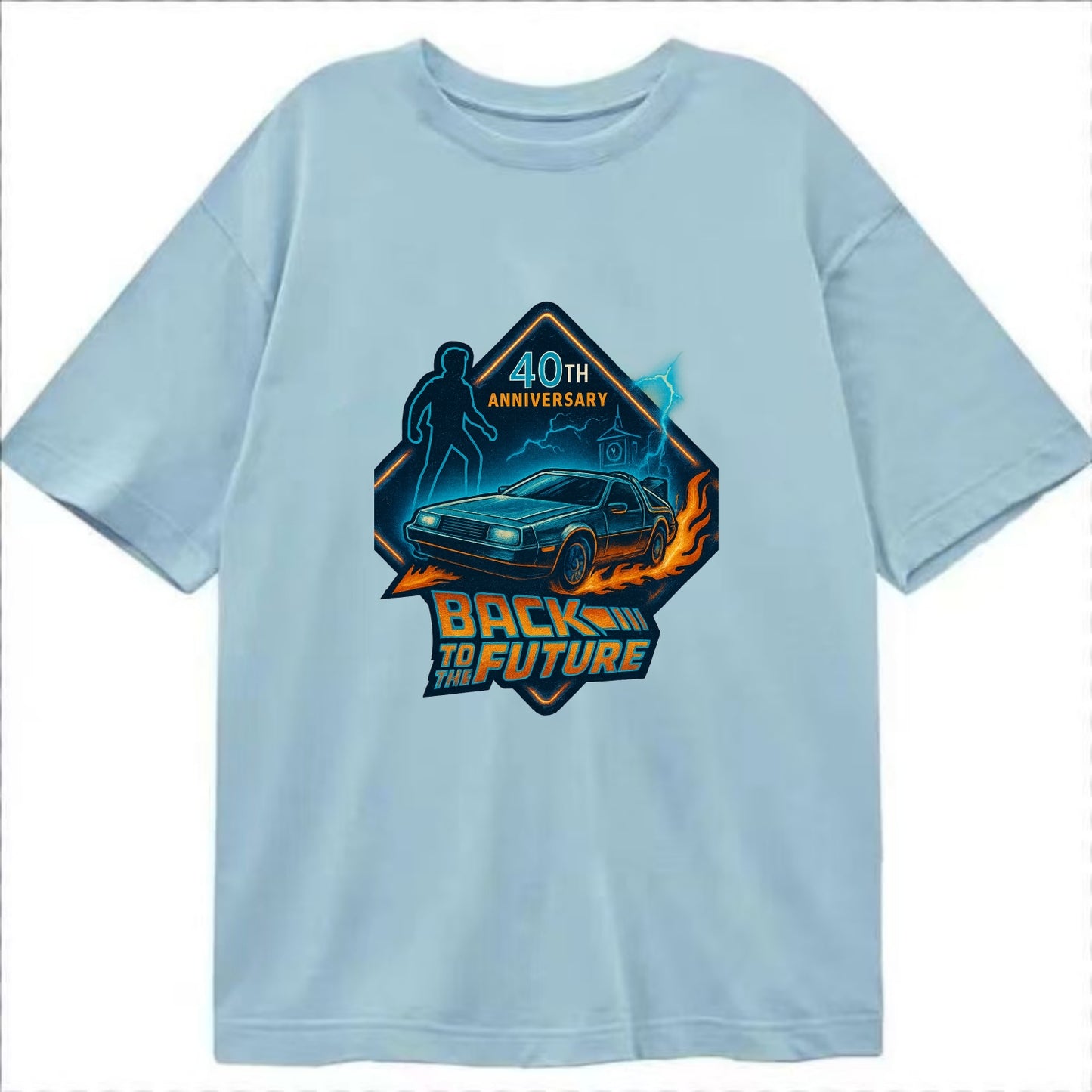 Back To The Future 40th Anniversary 2 - Classic T-shirt - Light Blue