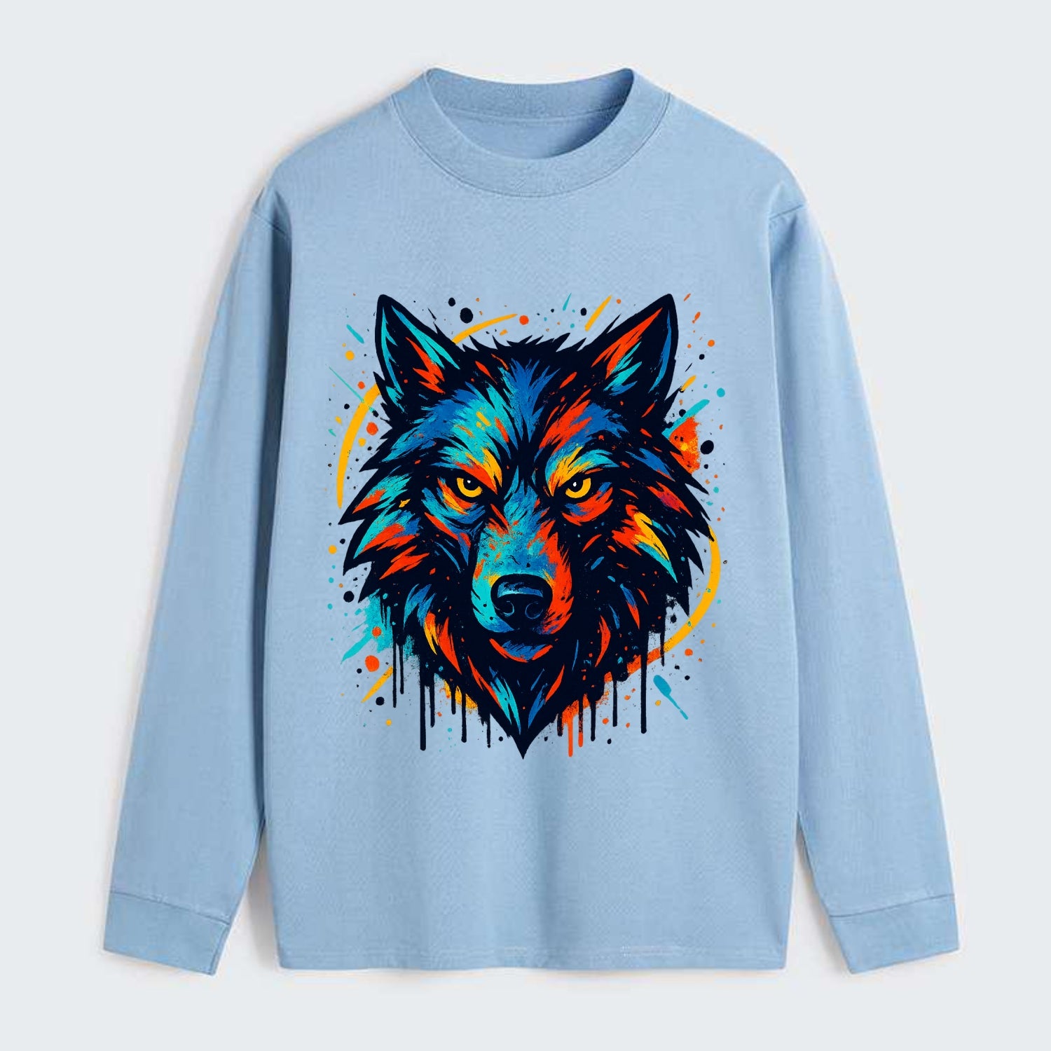 Alpha Wolf Leader  - Classic Long Sleeve Shirt - Light Blue