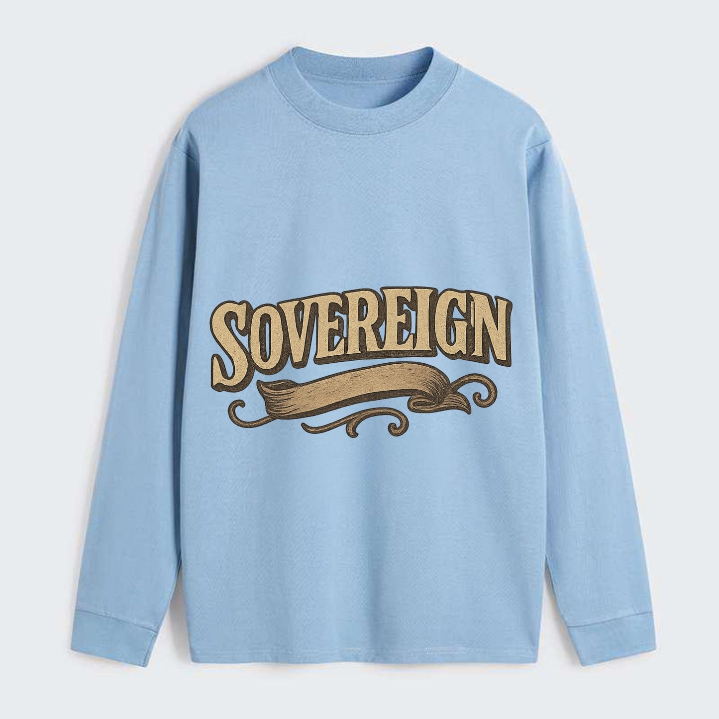 Bold typography design - "SOVEREIGN" - self-ruled, autonomous, in - Classic Long Sleeve Shirt - Light Blue