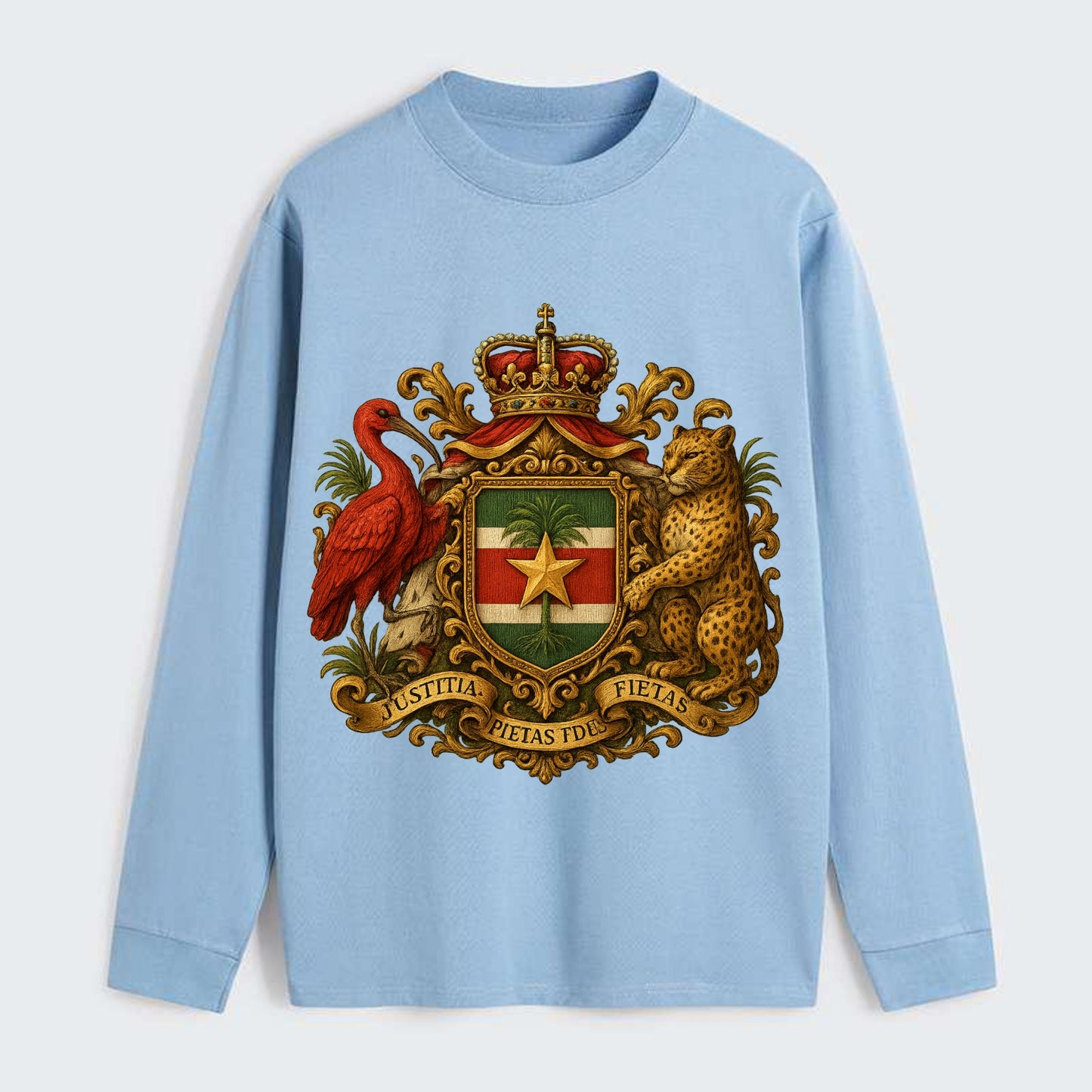 Suriname Star Emblem  - Classic Long Sleeve Shirt - Light Blue