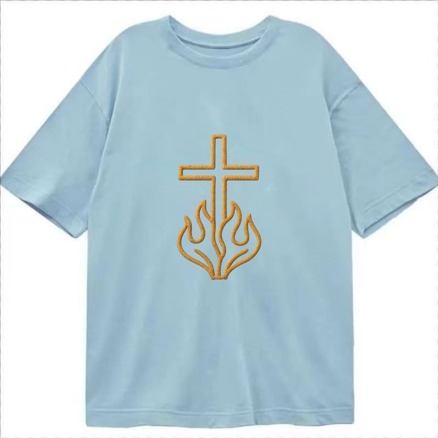 Burning Bush Cross  - Classic T-shirt - Light Blue
