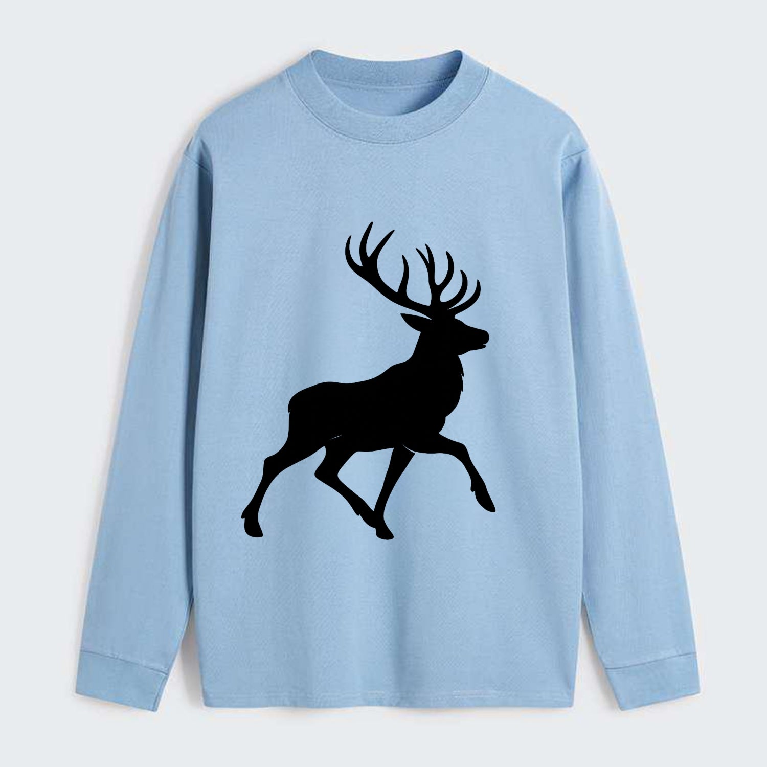 Deer with majestic antlers - Classic Long Sleeve Shirt - Light Blue