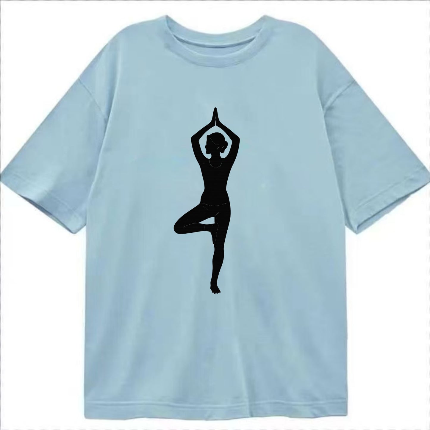 Yogi in tree pose silhouette - Classic T-shirt - Light Blue