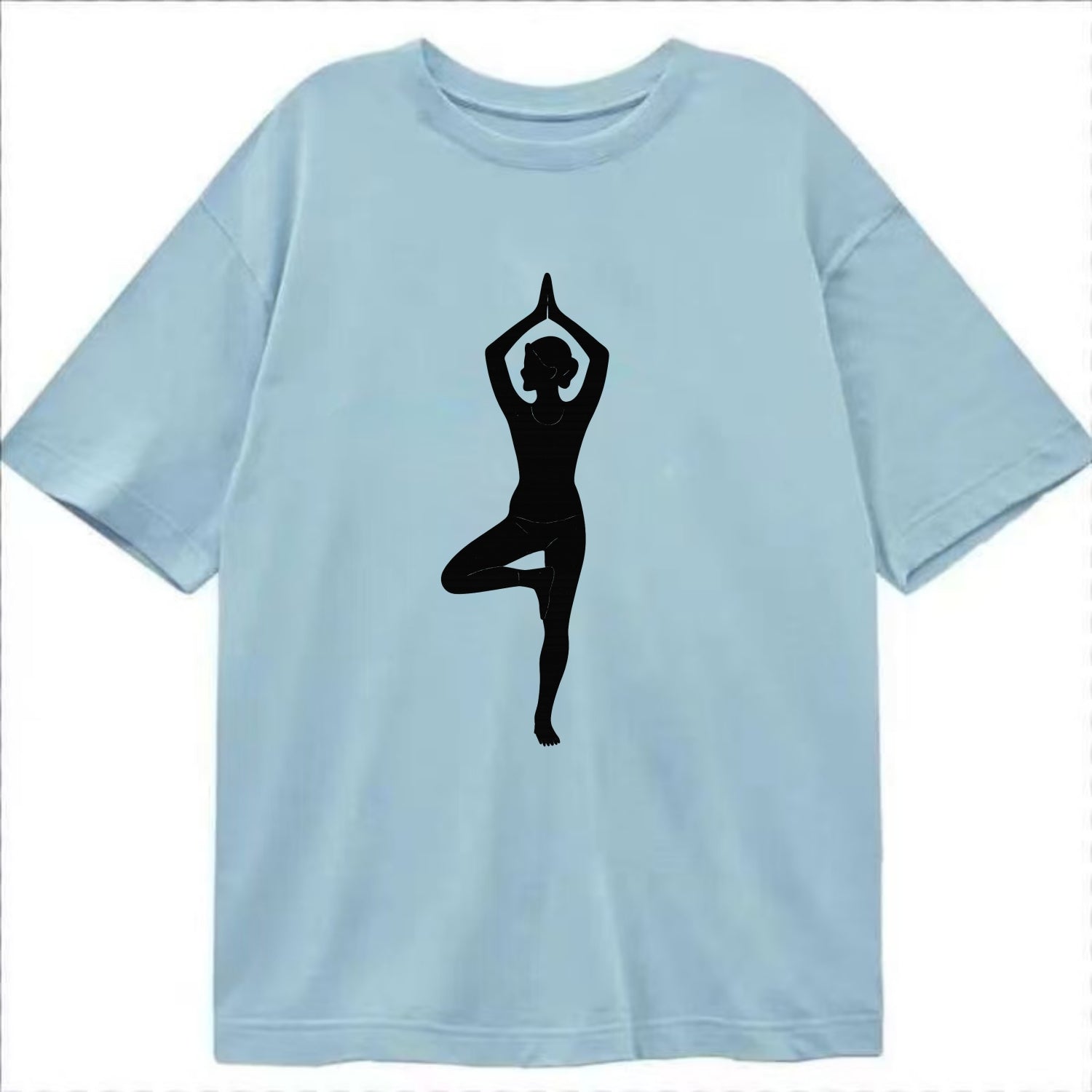 Yogi in tree pose silhouette - Classic T-shirt - Light Blue