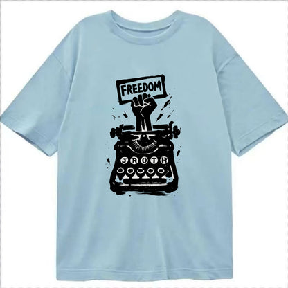Typewriter keys - journalism and truth ink art - Classic T-shirt - Light Blue