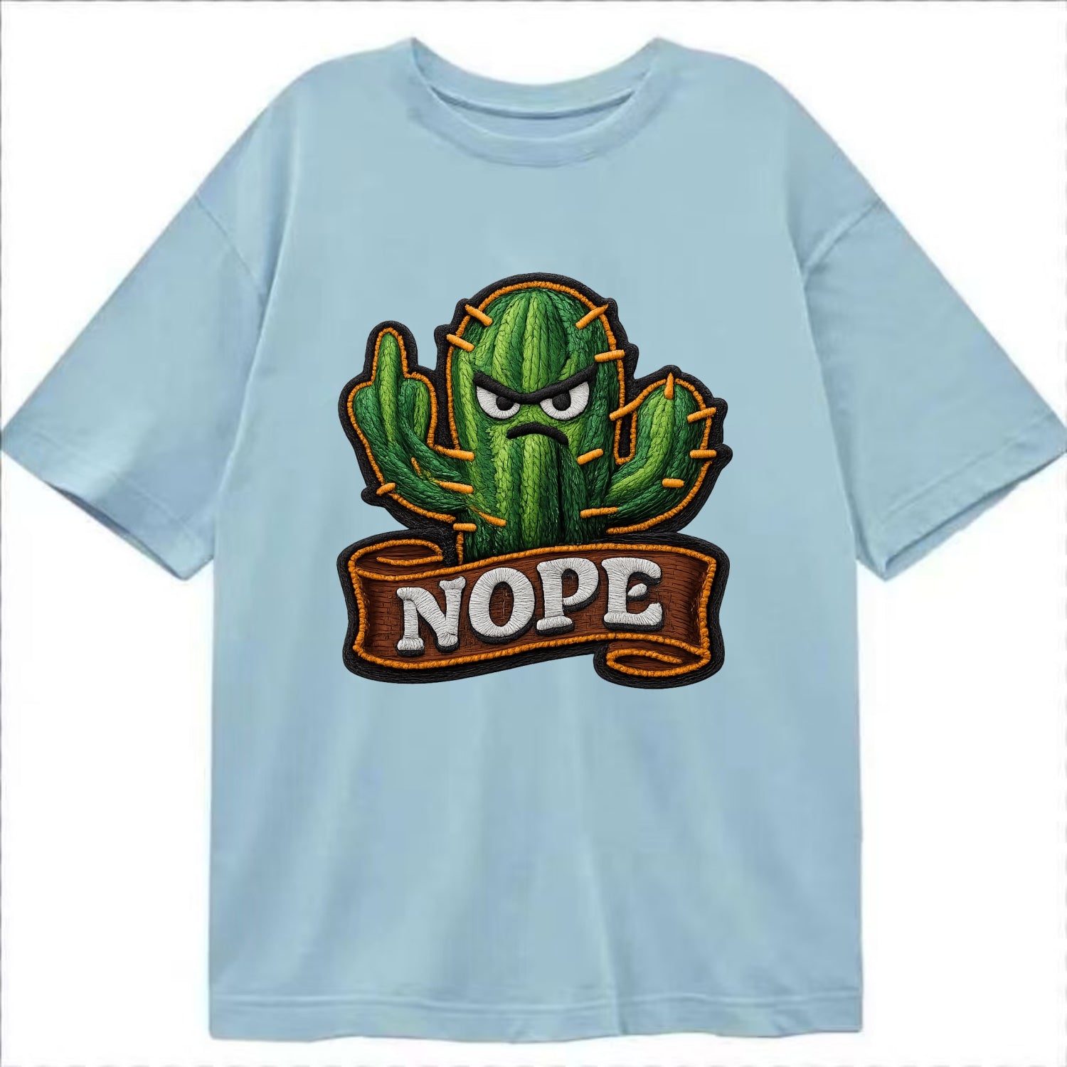 NOPE CACTUS - cactus with attitude in green , prickly personality - Classic T-shirt - Light Blue