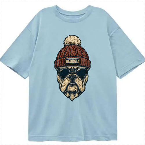 Athens Bulldog wearing Georgia beanie wi - Classic T-shirt
