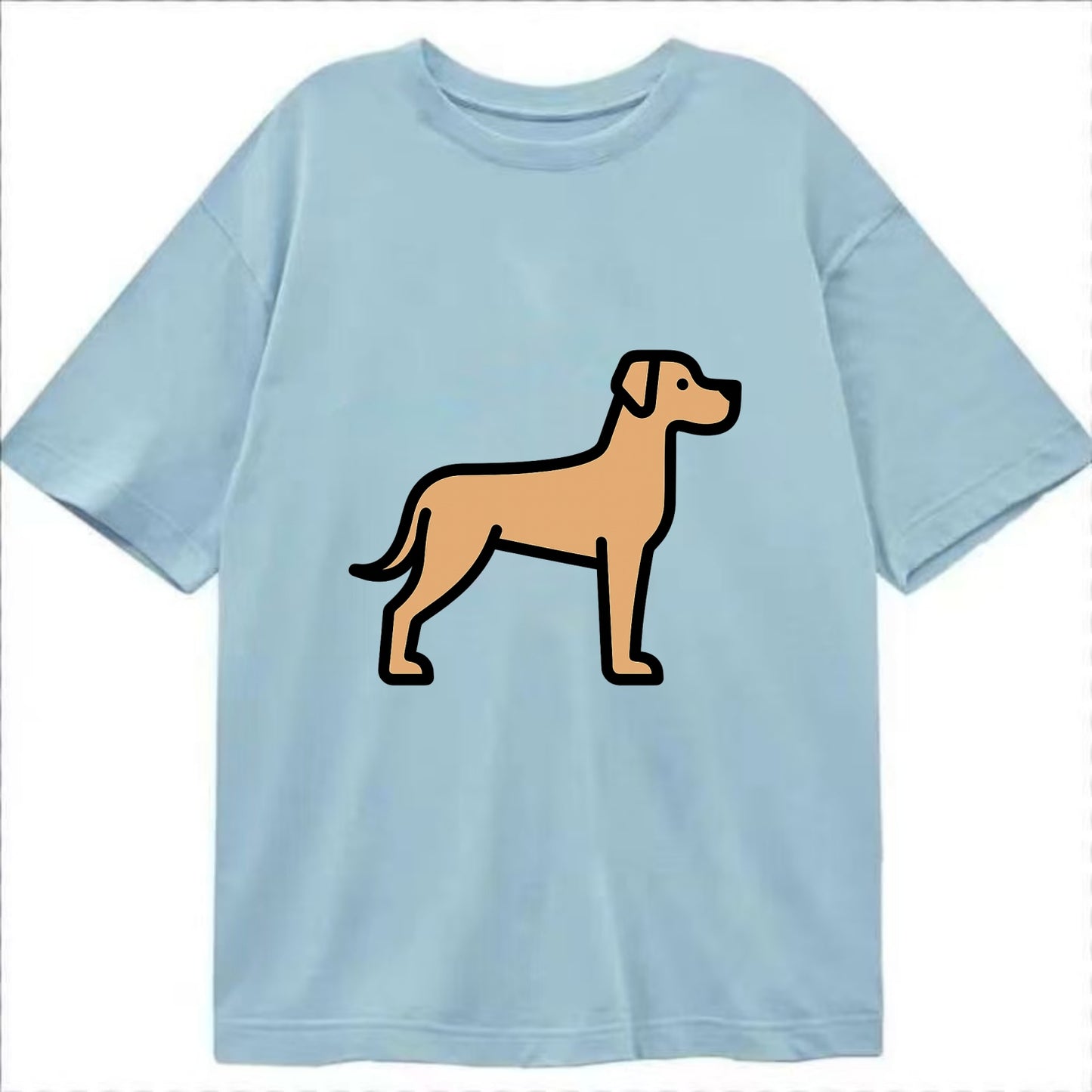 Great Dane - Fawn colored flat side profile - Classic T-shirt - Light Blue
