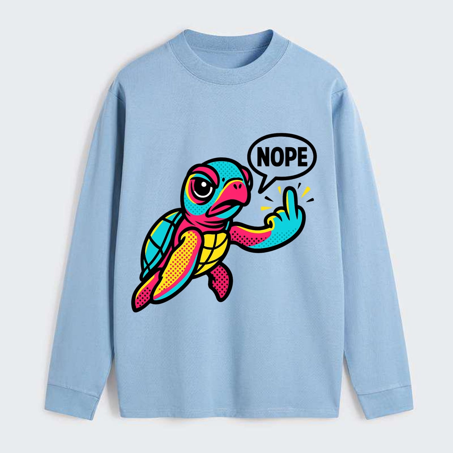 baby sea turtle swimming gracefully, one flipper extended sassily - Classic Long Sleeve Shirt - Light Blue