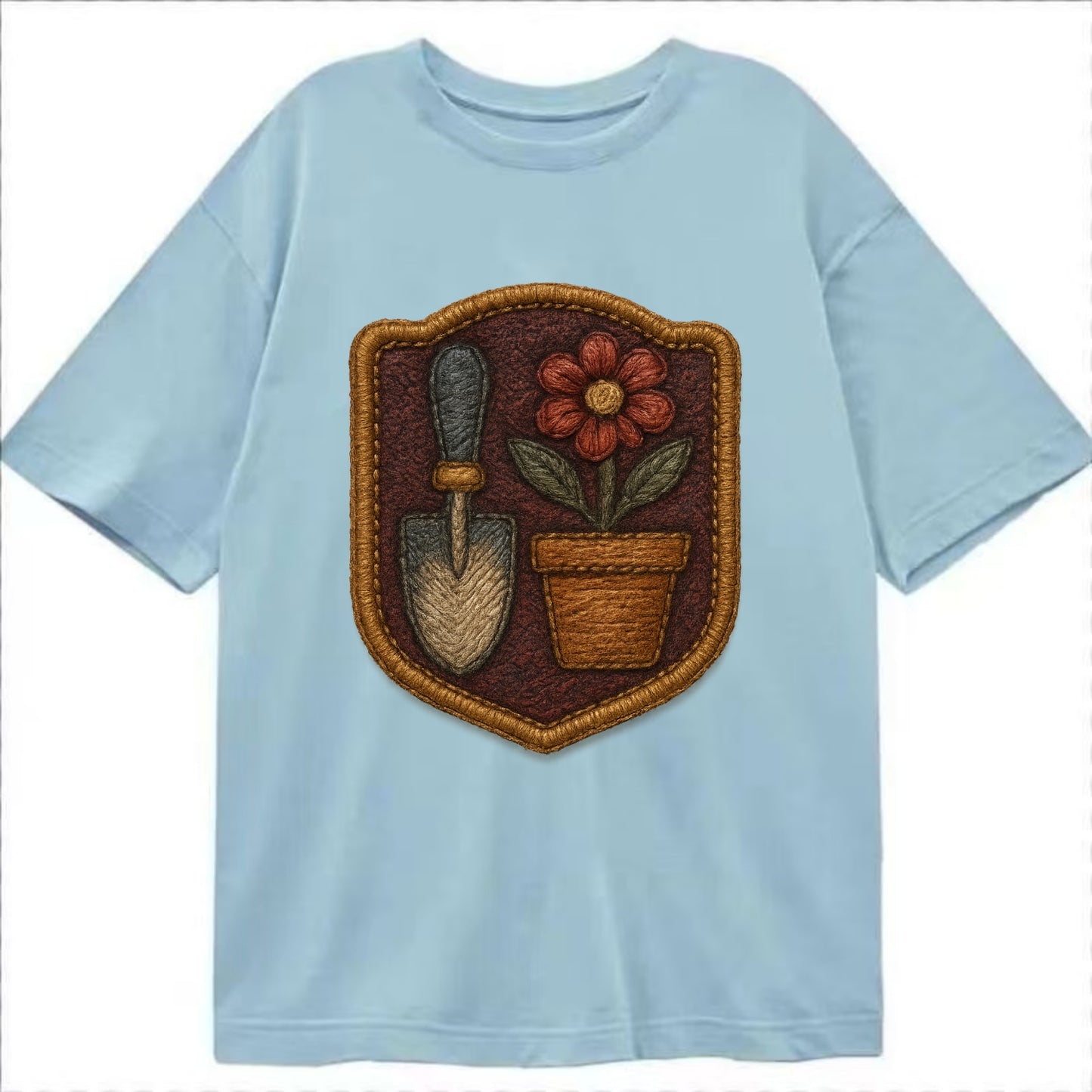 Garden trowel with flower pot - gardener badge - Classic T-shirt - Light Blue