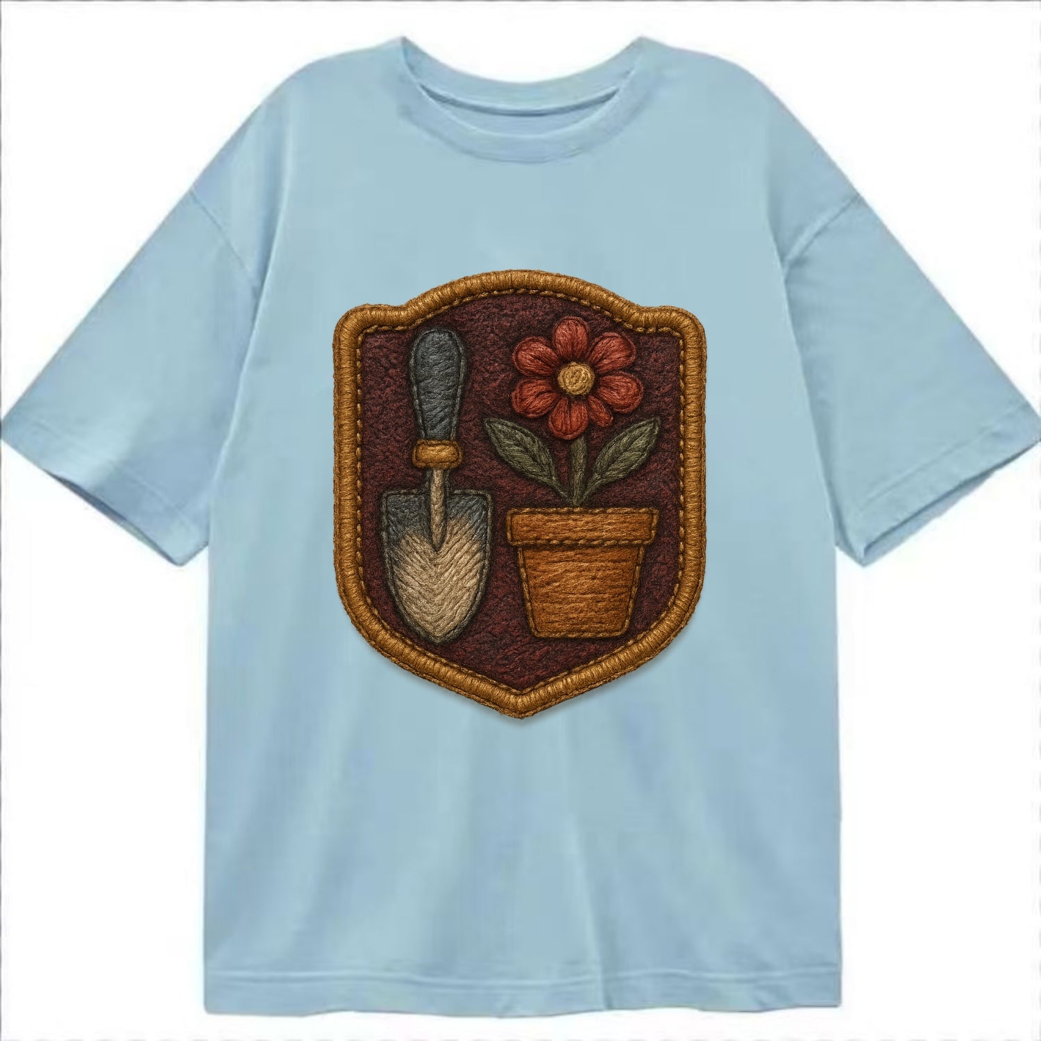 Garden trowel with flower pot - gardener badge - Classic T-shirt - Light Blue
