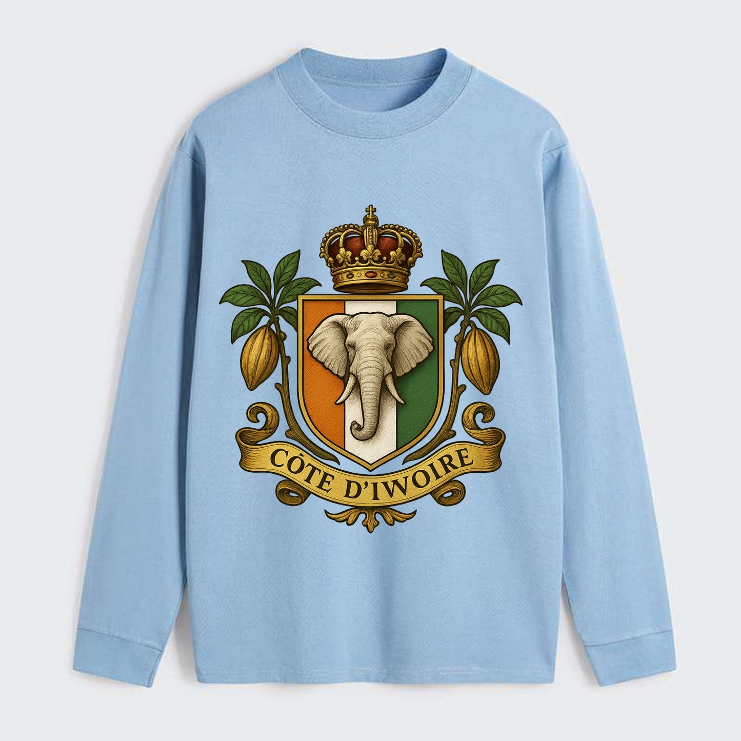 Ivory Coast Royal Logo - Classic Long Sleeve Shirt - Light Blue