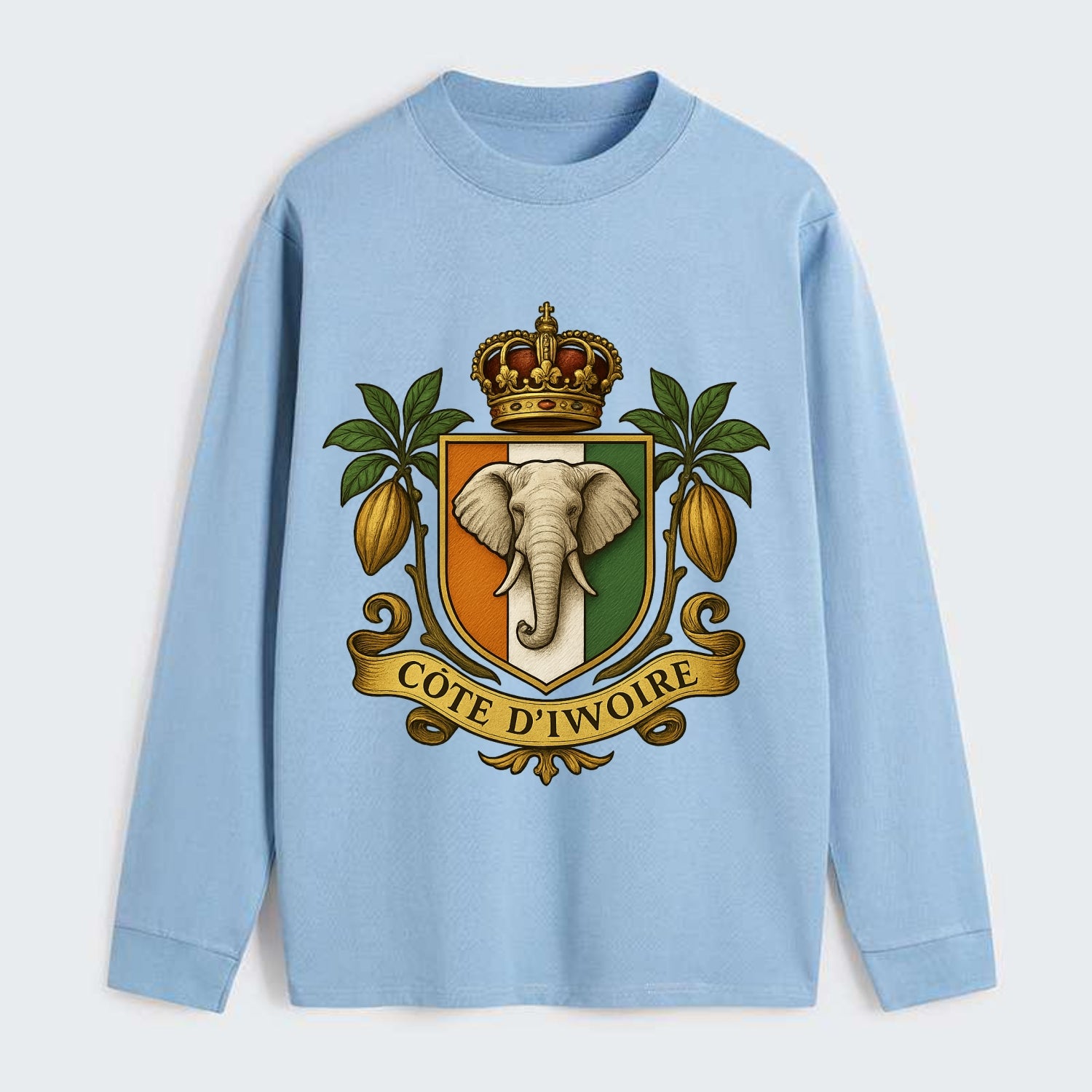 Ivory Coast Royal Logo - Classic Long Sleeve Shirt - Light Blue