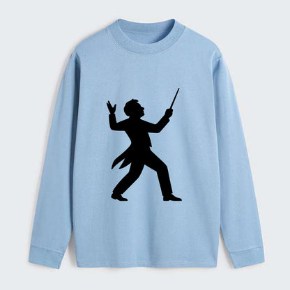 Conductor leading orchestra passionately - Classic Long Sleeve Shirt - Light Blue