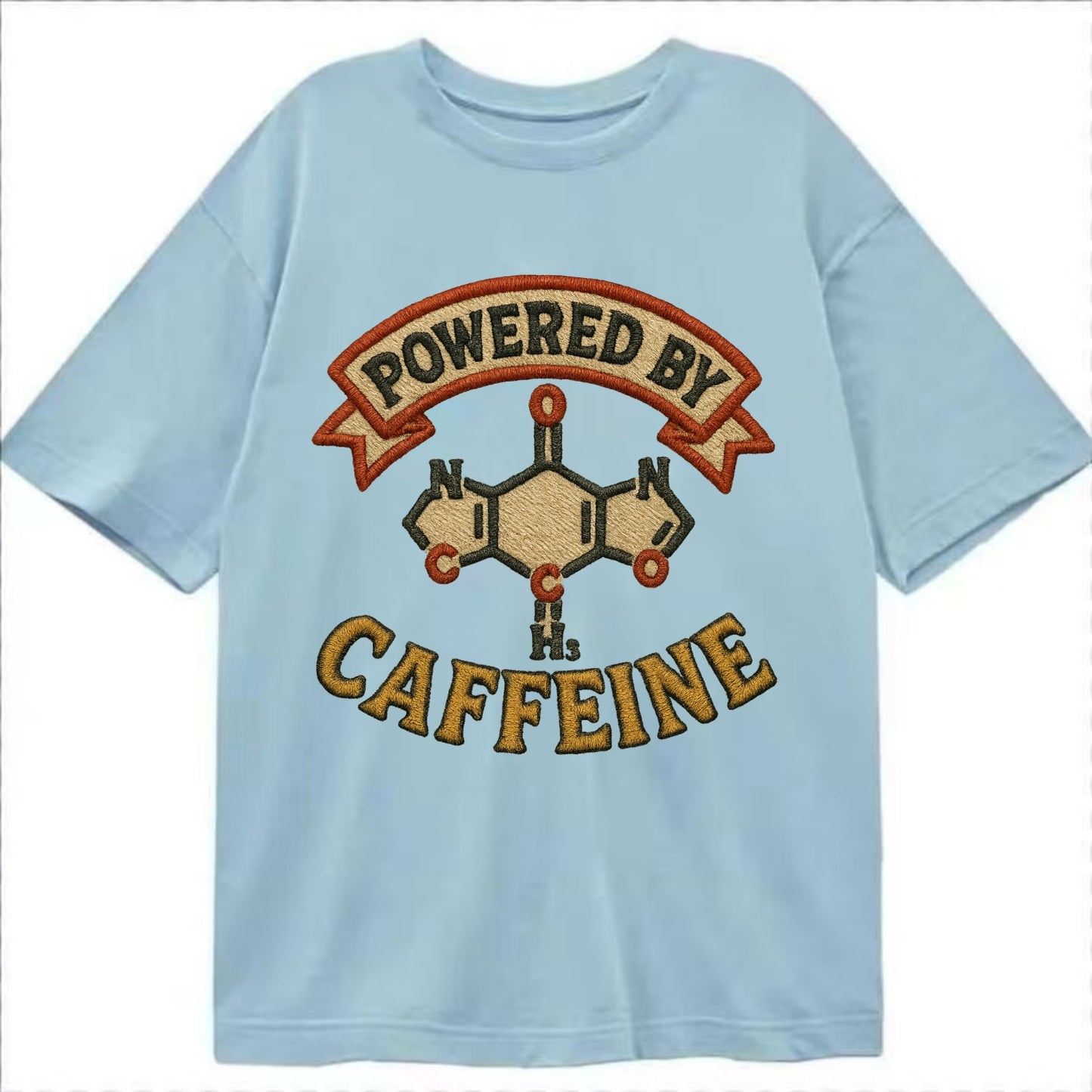 Powered By Caffeine  - Classic T-shirt - Light Blue