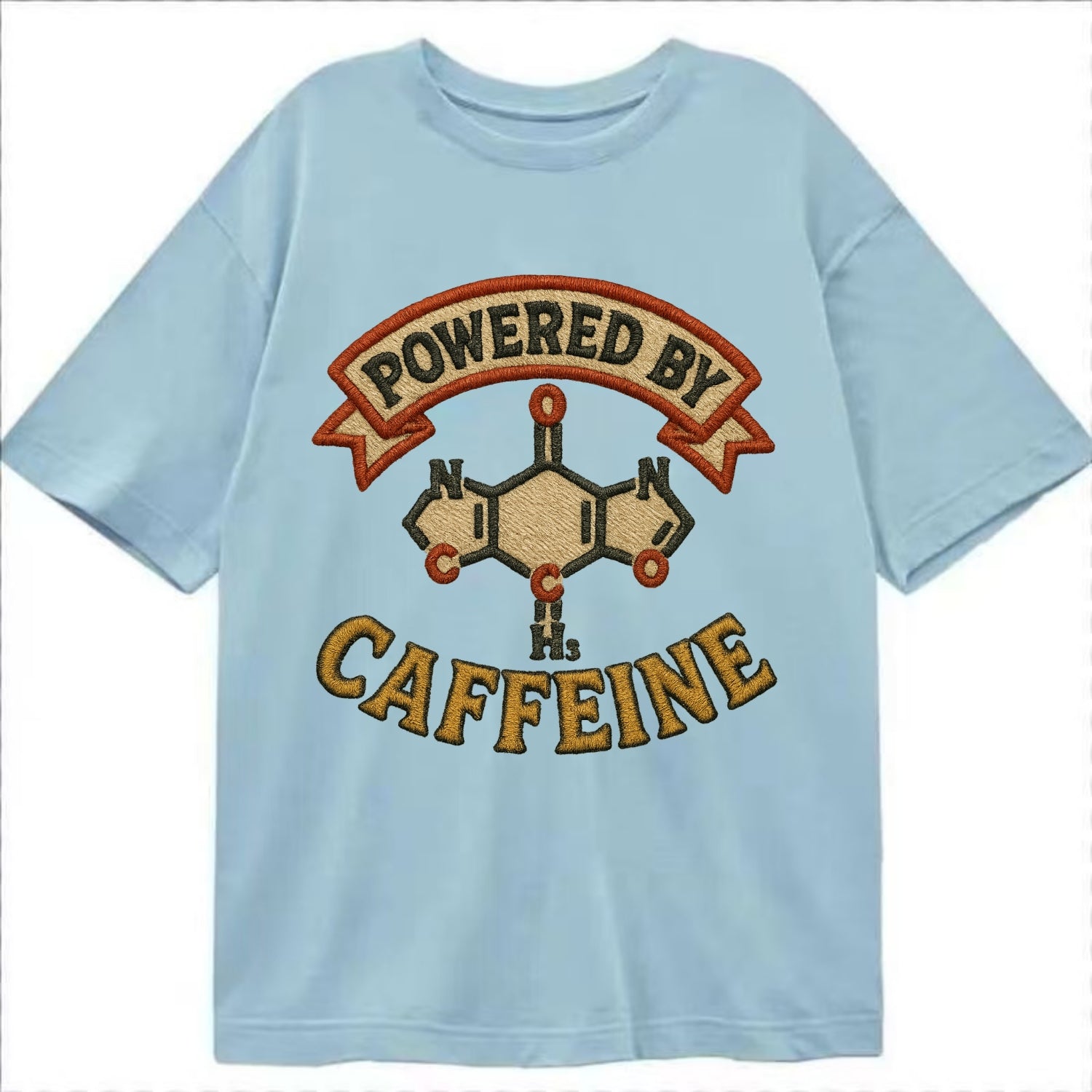 Powered By Caffeine  - Classic T-shirt - Light Blue