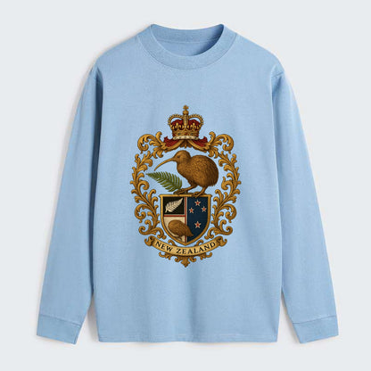 New Zealand Kiwi Emblem - Classic Long Sleeve Shirt - Light Blue