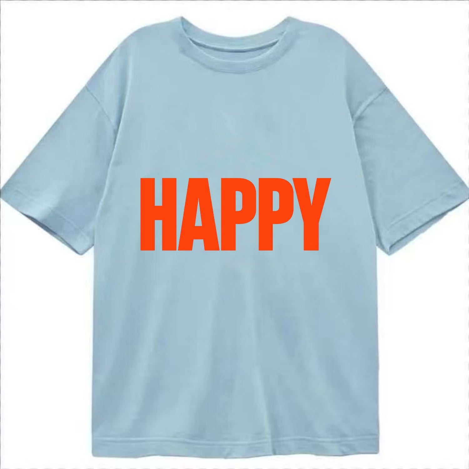 Bold typography design - "HAPPY" - joyful, content, pleased - Classic T-shirt - Light Blue