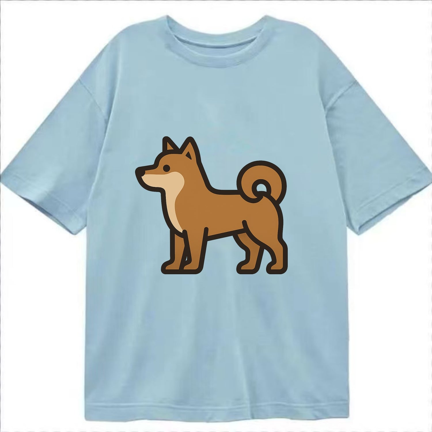 Shiba Inu - Red sesame flat side profile - Classic T-shirt - Light Blue