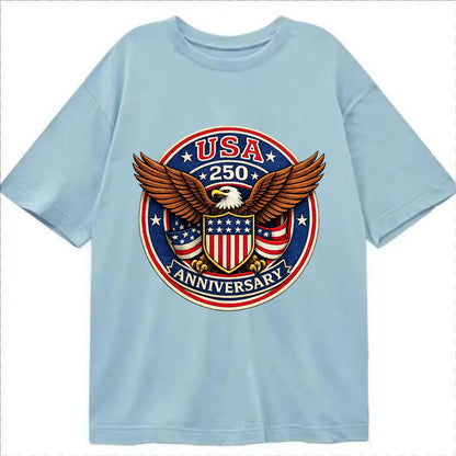 Usa 250 Anniversary Eagle Shield Emblem - Classic T-shirt - Light Blue