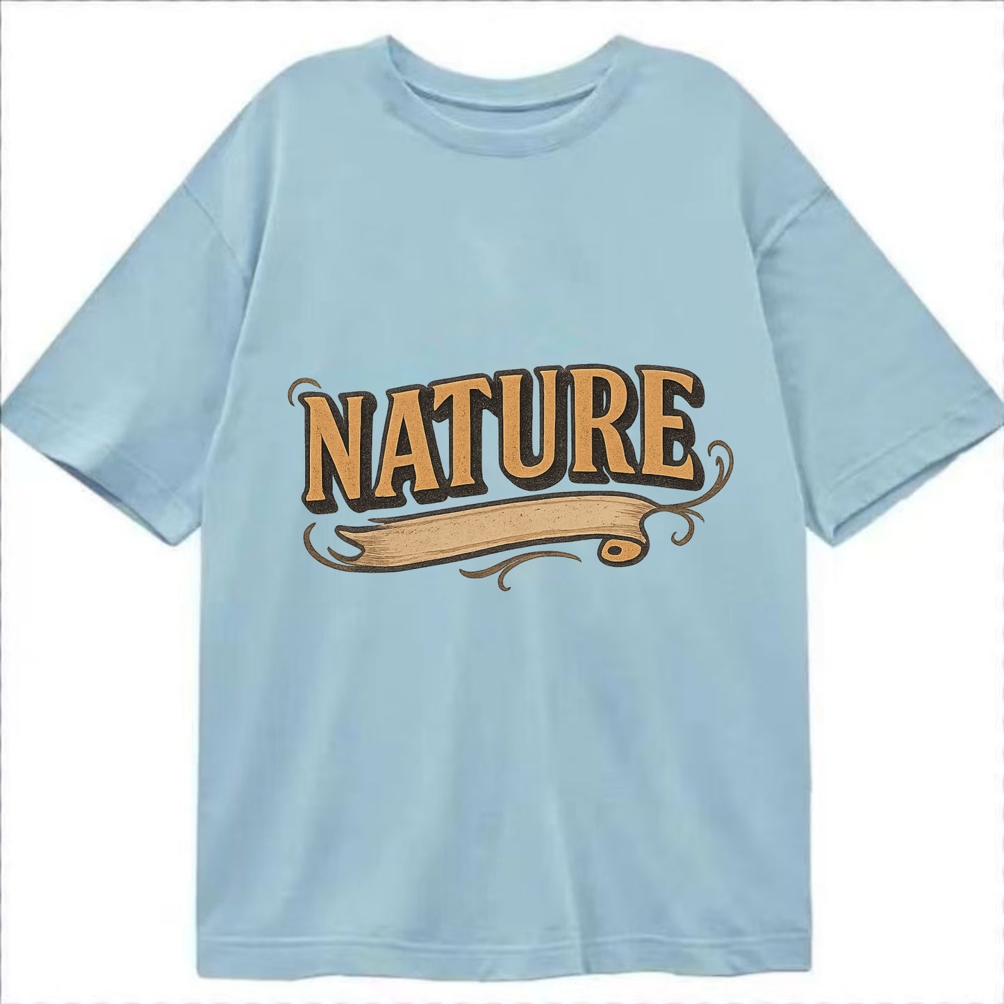 Bold typography design - "NATURE" - natural world, organic - Classic T-shirt - Light Blue