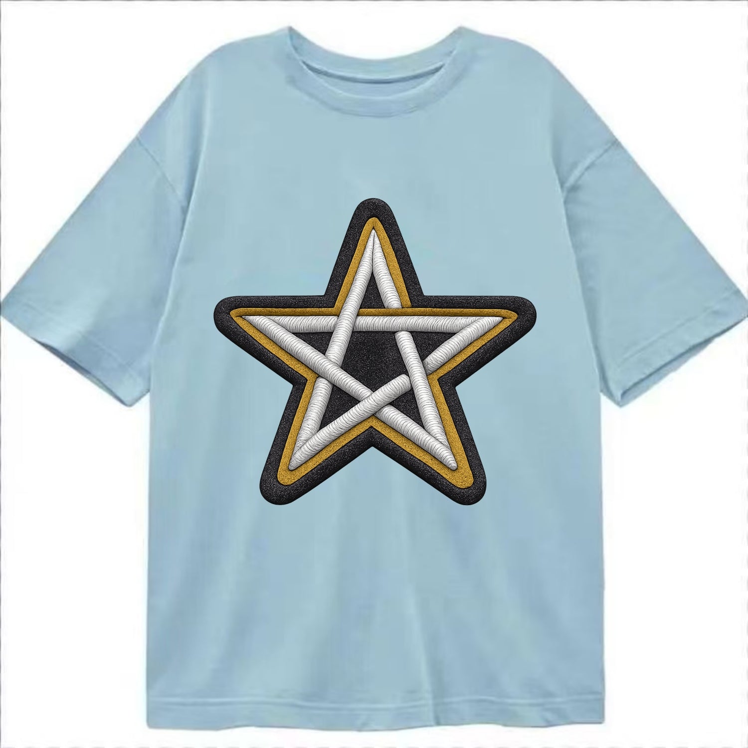 PENTAGRAM STAR - five point star in silver , protection - Classic T-shirt - Light Blue