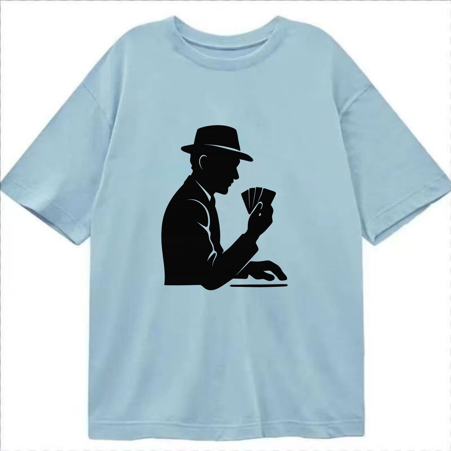 Poker player with cards close - Classic T-shirt - Light Blue
