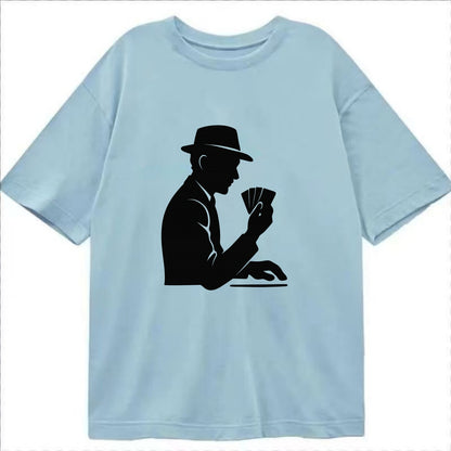 Poker player with cards close - Classic T-shirt - Light Blue