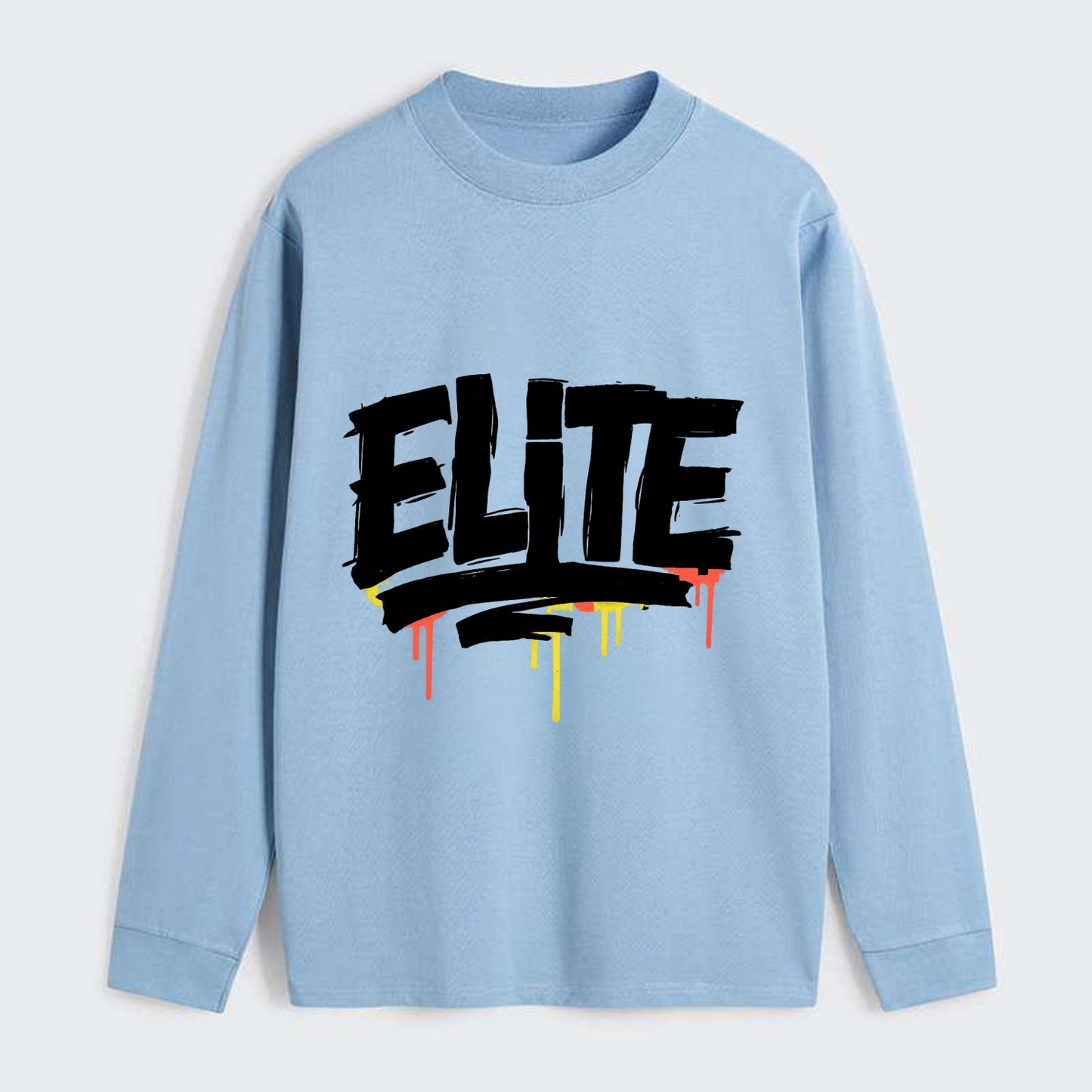 Bold typography design - "ELITE" - top tier, highest level - Classic Long Sleeve Shirt - Light Blue