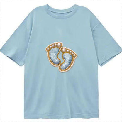 BABY FOOTPRINTS - tiny feet in pink or blue , newborn - Classic T-shirt - Light Blue