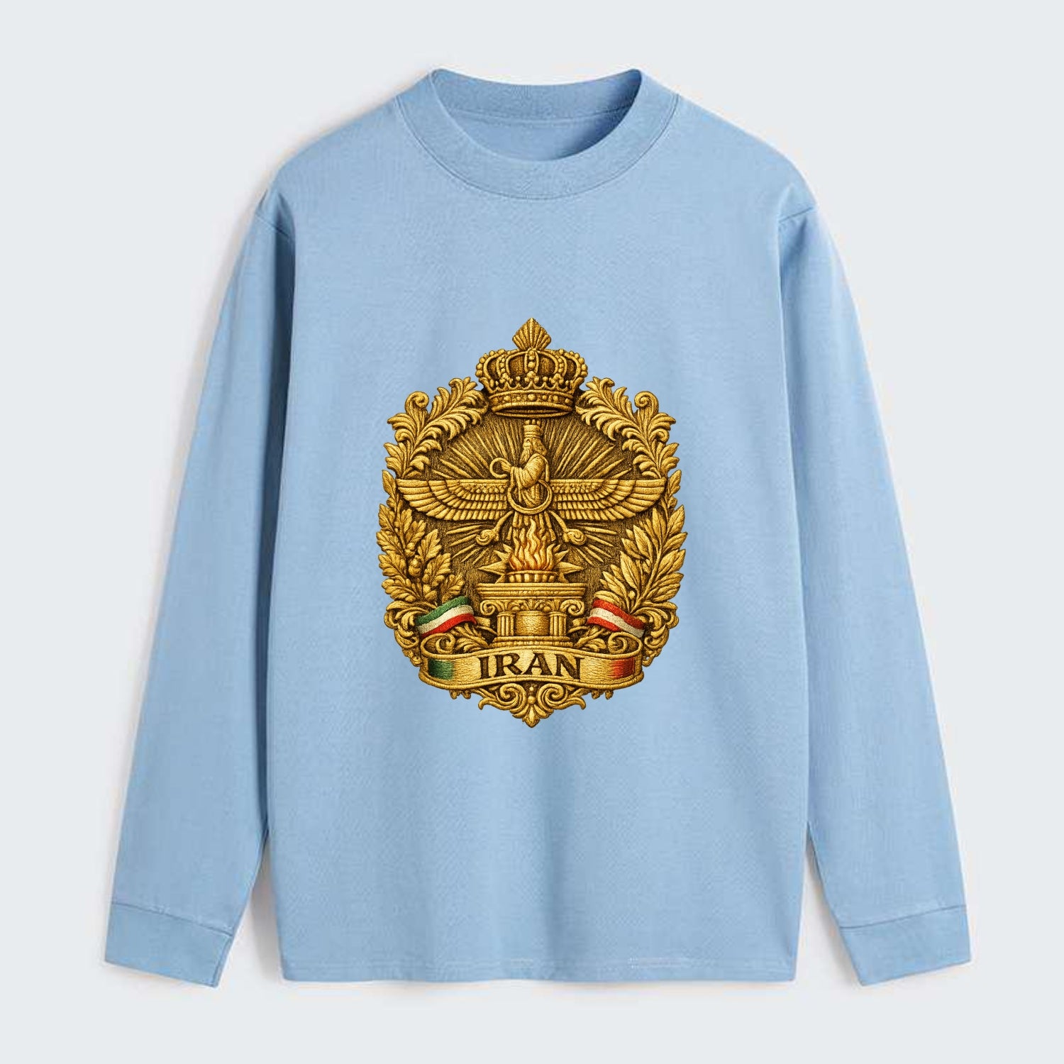 Iran Fire Temple Emblem - Classic Long Sleeve Shirt - Light Blue
