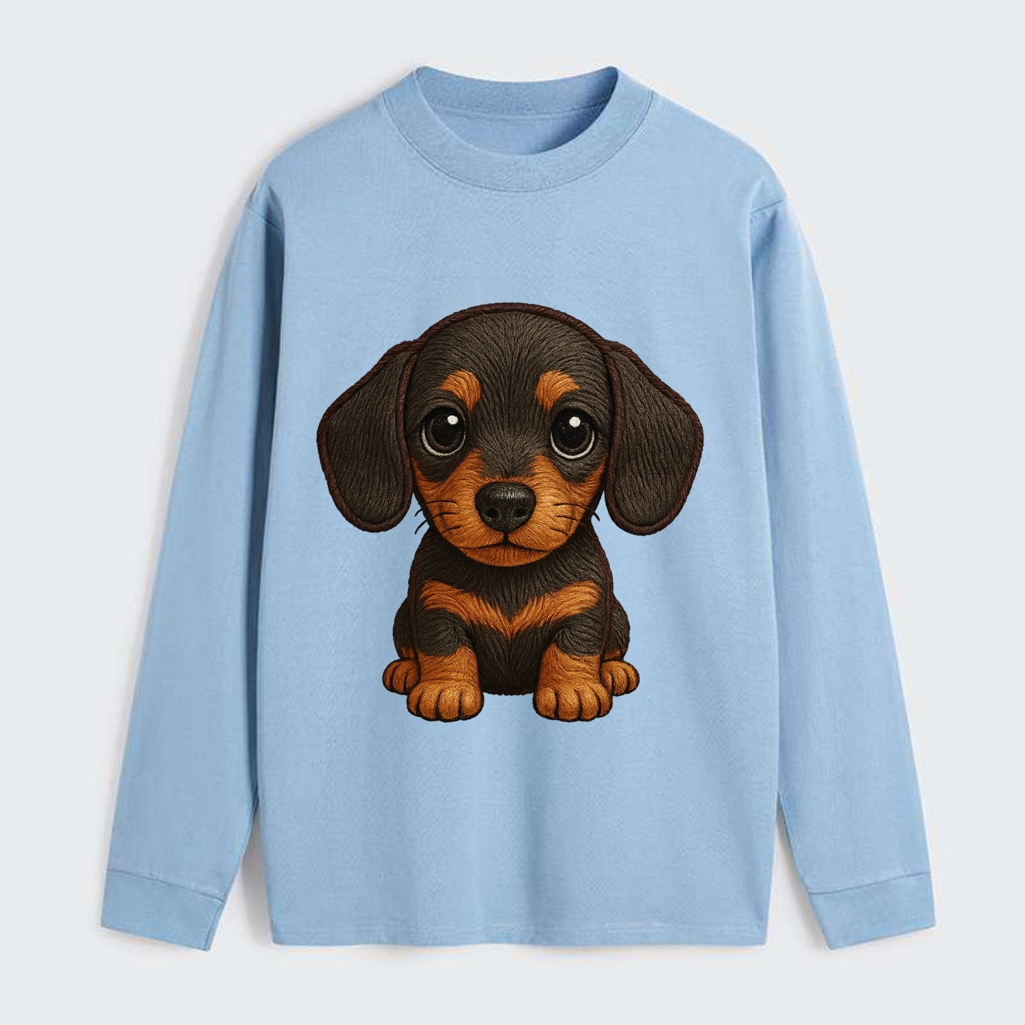 Baby Dachshund Puppy - long body, short legs, floppy ears, curious - Classic Long Sleeve Shirt - Light Blue